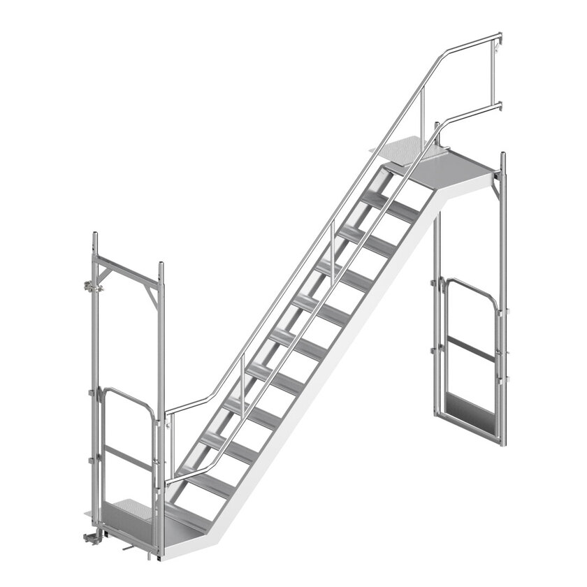 Ramme tilbygningspakke trappe øvre ALU