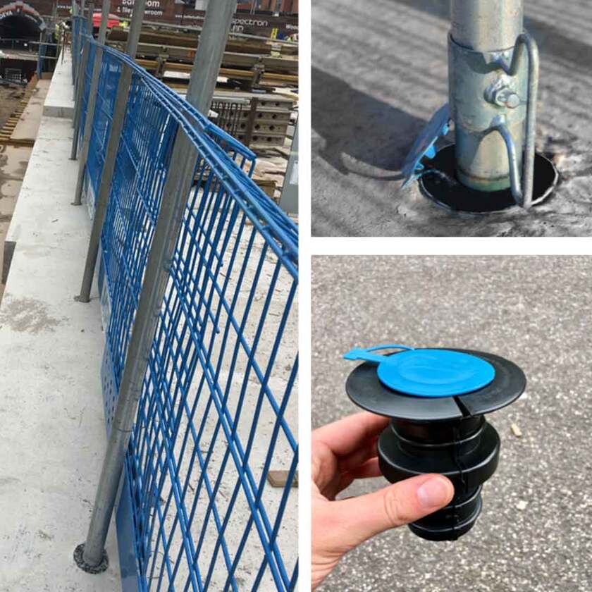 Indstøbningsfod til rund stolpe