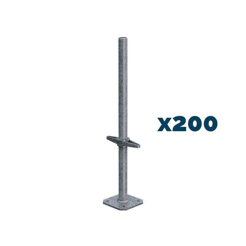 Fodspindel stål 200-stk