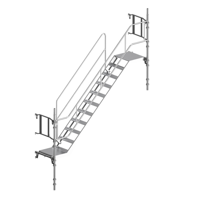 Murerstillads-trappe højde 3x2m stål