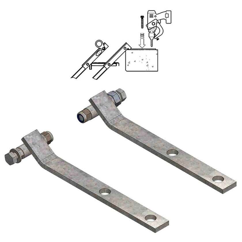 Fastgørelses af ståltrappe på plade