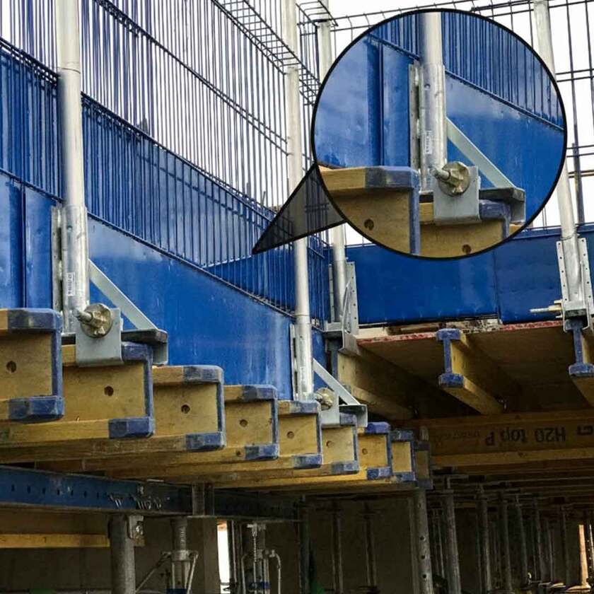 Beslag til trædrager til rund rækværksstolpe