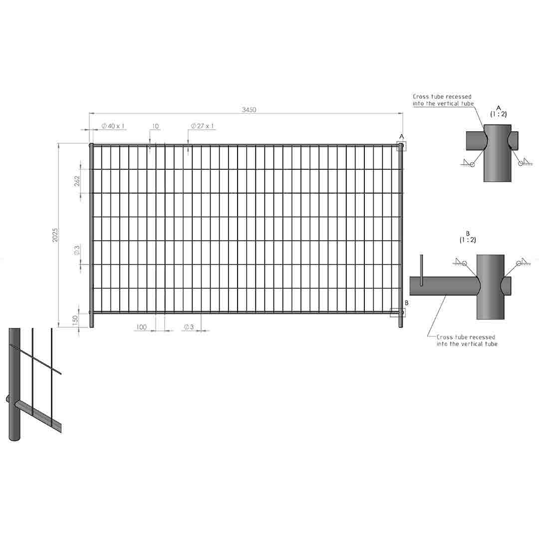 Byggepladshegn "Dual" 3,45x2,0m
